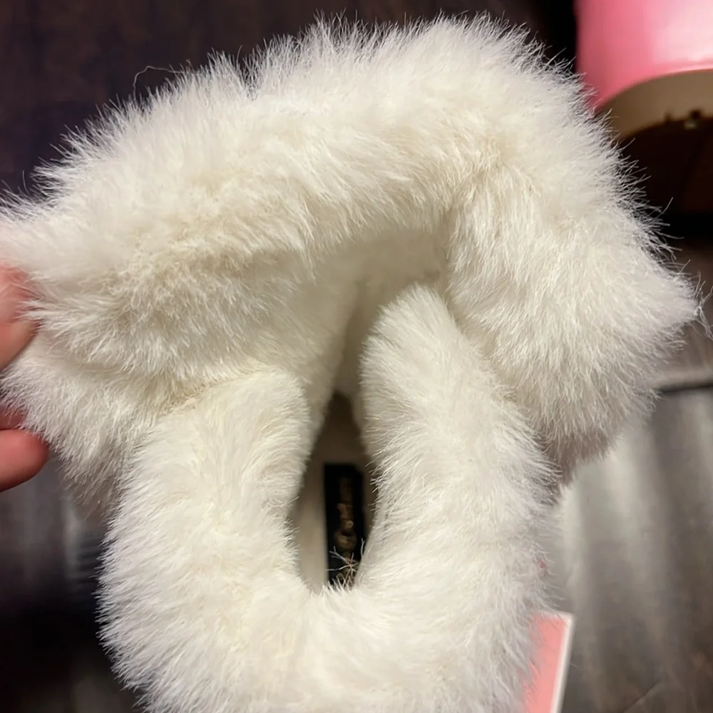 NWT Juicy Couture Toddler Girls Lil Mendota Pink Sparkly Fur Lined Boots!